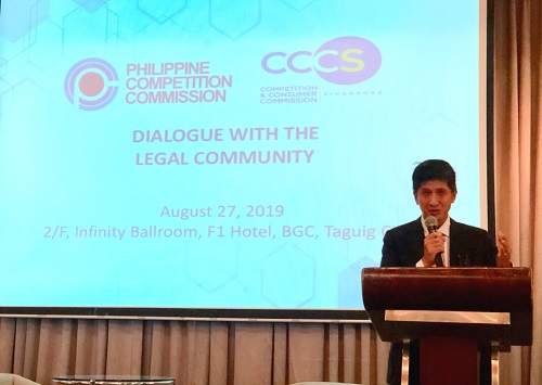 CE speaking at legal dialogue